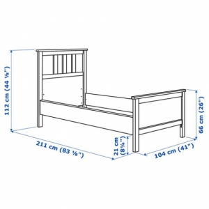 이케아 구매대행 이케몰,이케아 HEMNES 헴네스 침대프레임, 화이트 스테인/루뢰위, 90x200 cm (991.983.99),IKEA