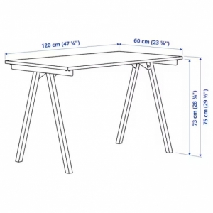 이케아 구매대행 이케몰,이케아 TROTTEN 트로텐 책상, 화이트, 120x60 cm (594.295.42),IKEA