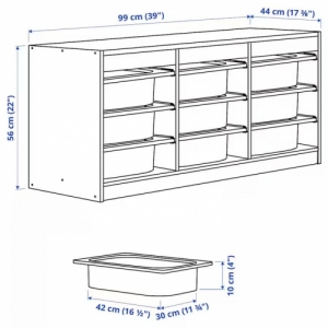 이케아 구매대행 이케몰,이케아 TROFAST 트로파스트 수납콤비네이션+수납함, 화이트/화이트, 99x44x56 cm (392.222.60),IKEA