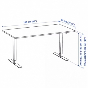 이케아 구매대행 이케몰,이케아 TROTTEN 트로텐 높이조절책상, 화이트, 160x80 cm (594.296.03),IKEA