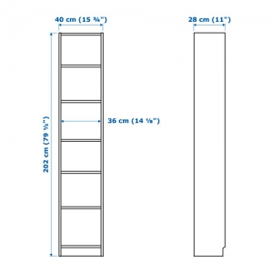 이케아 구매대행 이케몰,IKEA BILLY 이케아 빌리 책장, 화이트 40x28x202 cm (403.515.43),IKEA