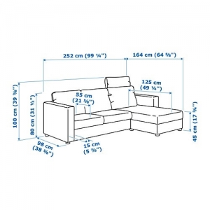이케아 구매대행 이케몰,이케아 VIMLE 빔레 3인용소파, 긴의자 머리받침, 군나레드 다크그린 (192.567.03),IKEA