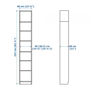 이케아 구매대행 이케몰,이케아 BILLY 빌리 책장+상단추가유닛, 화이트스테인 참나무 무늬목 40x237 cm (192.499.39),IKEA