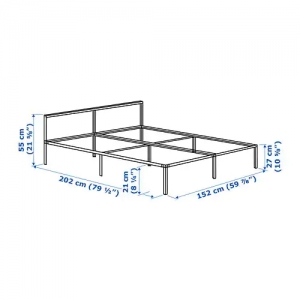 이케아 구매대행 이케몰,이케아 GRIMSBU 그림스부 침대프레임, 화이트, 루뢰위 150x200 cm (593.119.29),IKEA