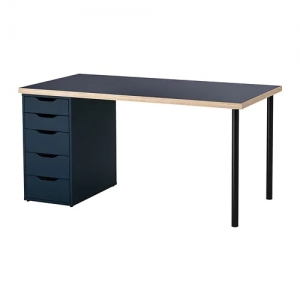 이케아 구매대행 이케몰,이케아 LINNMON 린몬 / ALEX 알렉스 테이블, 블랙, 블루 150x75 cm (693.039.95),IKEA