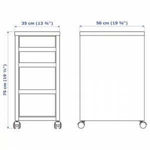 이케아 구매대행 이케몰,이케아 MICKE 미케 이동식서랍유닛, 화이트, 35x75 cm (403.542.83),IKEA