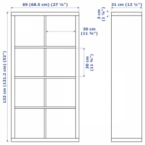 이케아 구매대행 이케몰,이케아 FLYSTA 플뤼스타 선반유닛, 화이트, 69x132 cm (103.780.06),IKEA