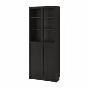 이케아 구매대행 이케몰,이케아 BILLY 빌리 책장+패널/유리도어, 블랙브라운, 80x30x202 cm (592.817.67),IKEA