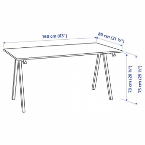 이케아 구매대행 이케몰,이케아 TROTTEN 트로텐 책상, 베이지/화이트 160x80cm (494.342.71),IKEA