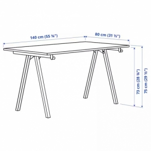 이케아 구매대행 이케몰,이케아 TROTTEN 트로텐 책상, 베이지/화이트, 140x80cm (794.342.60),IKEA